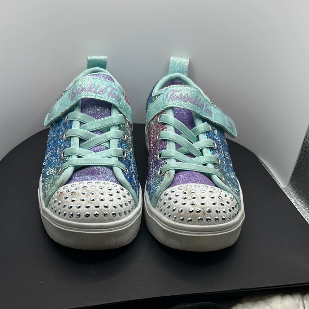 Skechers Kids' Glitter Sneakers - Blue and Purple